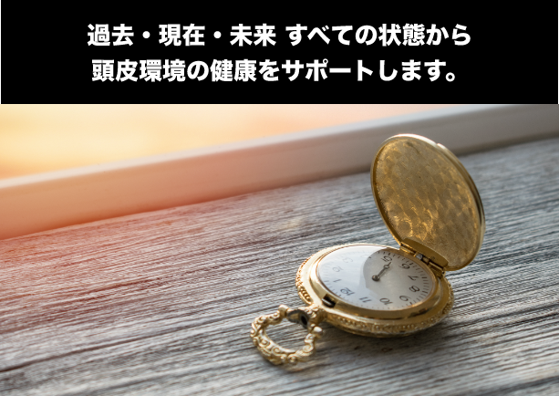 過去・現在・未来 すべての状態から頭皮環境の健康をサポートします。